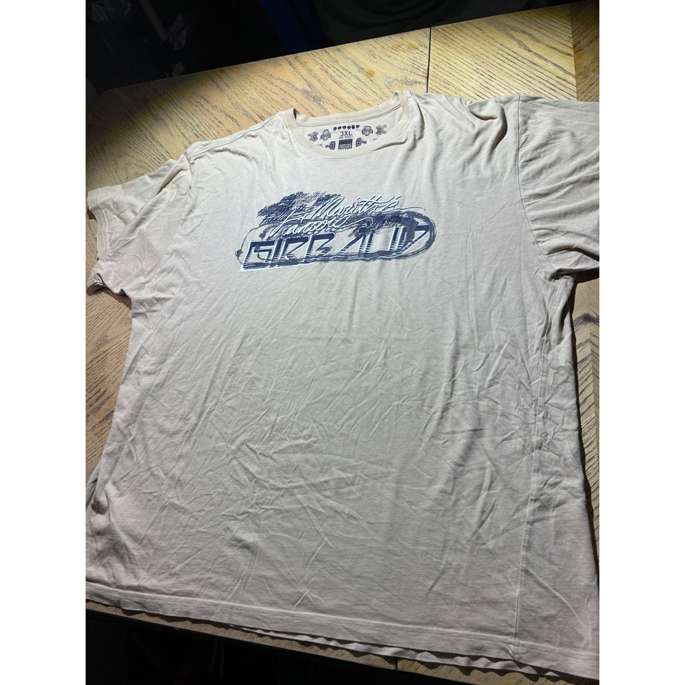 Marithe Francois Girbaud Mens 3XL Tan Graphic T-Shirt Equations Tribales